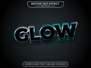 glow text effect, editable, 3d text. for business promotion. vector template