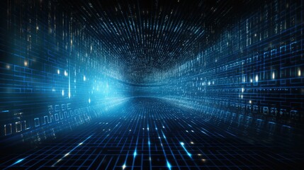 Aufkleber - Internet binary data code computing or transmission process, Internet data transmission, Binary Code Background, Digital Abstract technology background