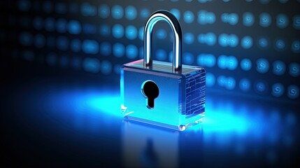 Aufkleber - Computer security internet lock icon data protection symbol blue keyboard