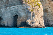 Blue caves in Zakynthos in Greece. A famous touristic destination.
