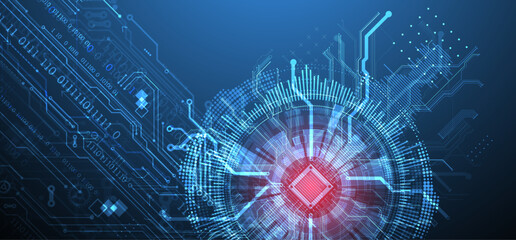 Poster - Abstract background on technological and scientific topics. CPU concept. Vector