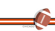 Template for presentation or infographics with Chicago Bears American football team uniform colors lines and ball
