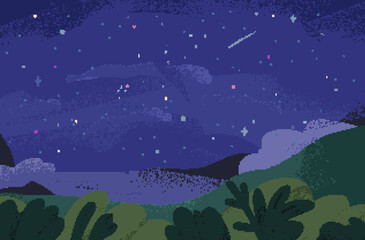 Wall Mural - starry sky. many stars, constellations at night. midnight starlights, magic glowing sparkles over sk