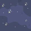 © Olga - Trendy Vector Nature Cosmic Design Blue Background With Stars