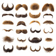 Moustache Variety Isolated on Transparent or White Background, PNG