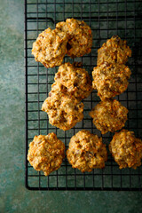 Canvas Print - Homemade oatmeal cookies with walnut