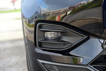 Close up of fog light on a car