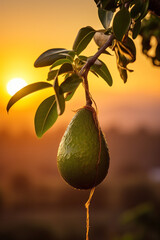 Wall Mural - An avocado stands out in the enchanting twilight.