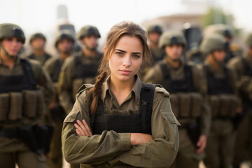 Portrait of an Israeli female soldier