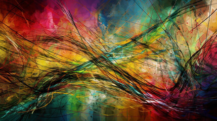 Wall Mural - Beautiful Colorful Abstract Graphic Wallpaper | AI Generate