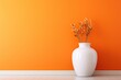 canvas print picture - Orange empty interior with white vase