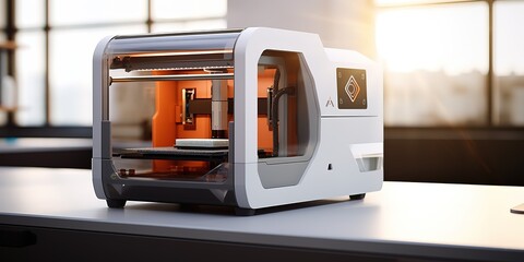Aufkleber - 3D printer of plastic parts on the topic of technology and innovation
