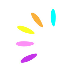 Wall Mural - Vector colorful isolated illustration with bright icon with splashes. Cute concept with hand drawn object - symbol of upload and waiting process. Circle sign for web design