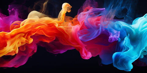 Wall Mural - Abstract colorful Graphic motion on background, creative waves of gradient color smoke and liquid