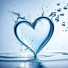 heart shapped splash of water, generative AI