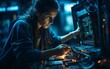 © Tayyab Imtiaz - Women technician repairing a car.