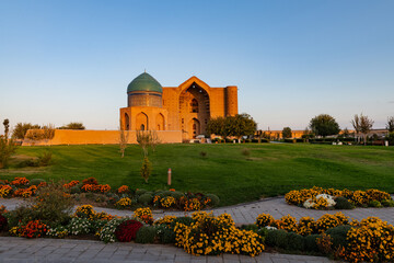 Wall Mural - The famous medieval mausoleum of Khoja Akhmet Yassawi in the Kazakh city of Turkestan - the heart of the Turkic world