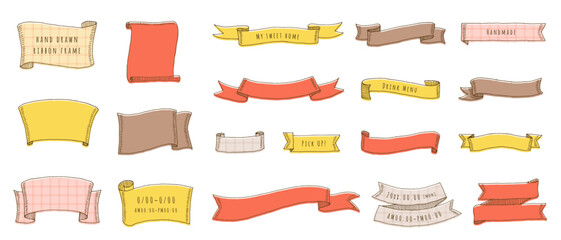 Wall Mural - hand drawn ribbon vector design frame(autumn)