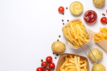 Wall Mural - Fried potato, concept of junk and fast food