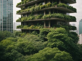 Buildings adorned with trees