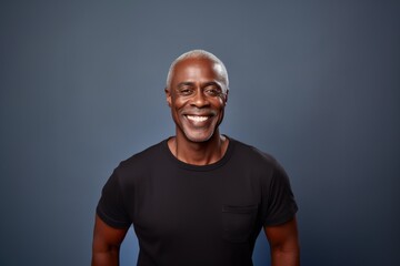 Poster - Mature black man smile happy face portrait