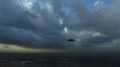 3d render. UFO above the ocean