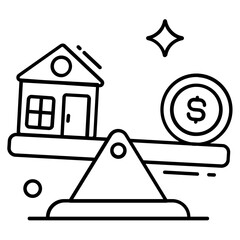 Wall Mural - An icon design of home vs money 