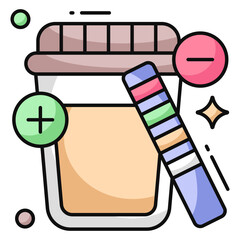 Wall Mural - A flat design icon of urine test