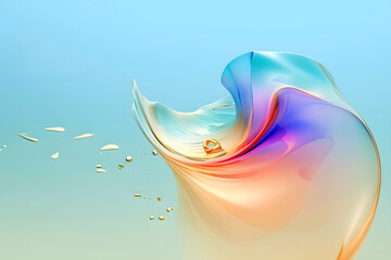 Wall Mural - abstract colorful gradient translucent wave background. modern glossy colorful translucent fluid mot