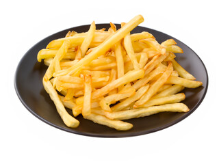 Sticker - fried potato on the plate with white background