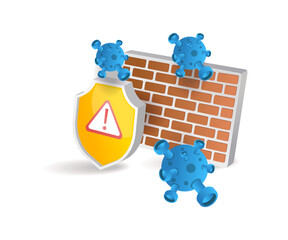 Poster - Wall secure virus attack warning