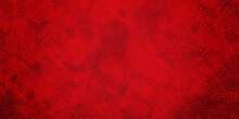 Texture Of Red Decorative Plaster Or Concrete With Vignette. Abstract Red Grunge Wall Texture Background. Abstract Grunge Background For Design.