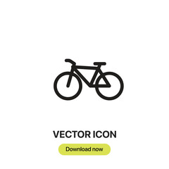 Leinwandbilder - Bike icon vector. Linear-style sign for mobile concept and web design. Bike symbol illustration. Pixel vector graphics - Vector.