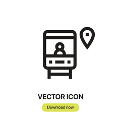 Poster - Train icon vector. Linear-style sign for mobile concept and web design. Train symbol illustration. Pixel vector graphics - Vector.