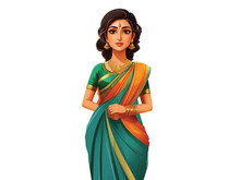 cartoon character or woman sari