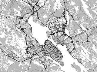 greyscale vector city map of halifax nova scotia in canada with with water, fields and parks, and ro