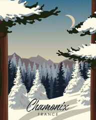 Wall Mural - Chamonix France travel poster