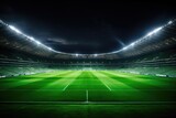 Fototapeta Sport - cinematic scene of an empty football stadium. 