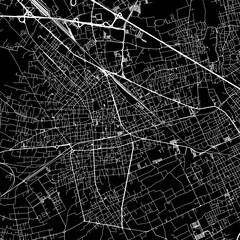  1:1 square aspect ratio vector road map of the city of  Busto Arsizio in Italy with white roads on a black background.