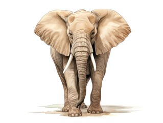 Illustration of an elephant on white. 