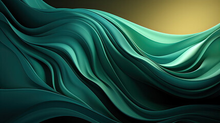 Wall Mural - Abstract organic green lines as wallpaper background illustration