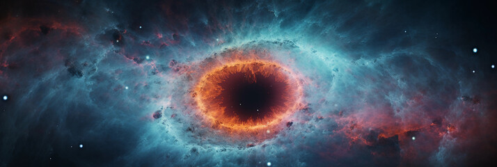 Wall Mural - the mesmerizing helix nebula, often called the eye of god, deeply realistic, vivid shades of teal, a