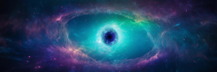 the mesmerizing helix nebula, often called the eye of god, deeply realistic, vivid shades of teal, a