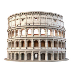 Wall Mural - Colosseum isolated on white created with Generative AI