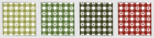 Swahili Checkered Seamless Ornament Collection. Cute Shepherd Checkered Plaid Fabric