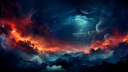 Wall Mural - abstract background of stars and nebula.