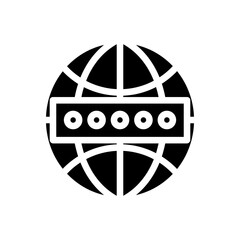 Wall Mural - Solid Globe Password icon