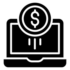 Wall Mural - Solid Laptop Dollar icon