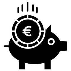 Wall Mural - Solid Euro piggy icon