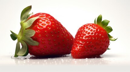 Wall Mural - strawberries on a white background